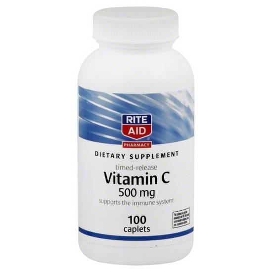 Order Rite Aid Vitamin C Time Release Caplets 500mg (100 ct) food online from Rite Aid store, Palm Desert on bringmethat.com