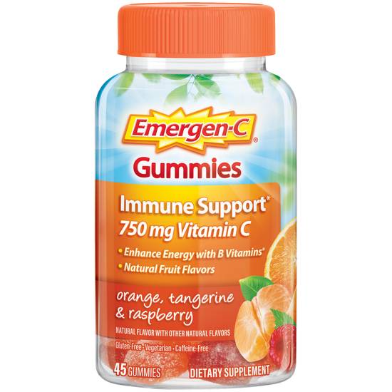 Order Emergen-C Immune Support Gummies Orange Tangerine & Raspberry (45 ct) food online from Rite Aid store, Palm Desert on bringmethat.com