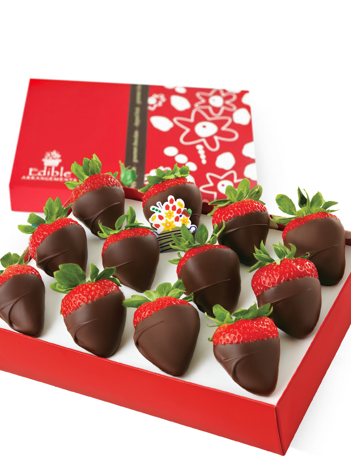 Order 12 Count Chocolate Dipped Strawberry Box food online from Edible Arrangements store, Rancho Cucamonga on bringmethat.com
