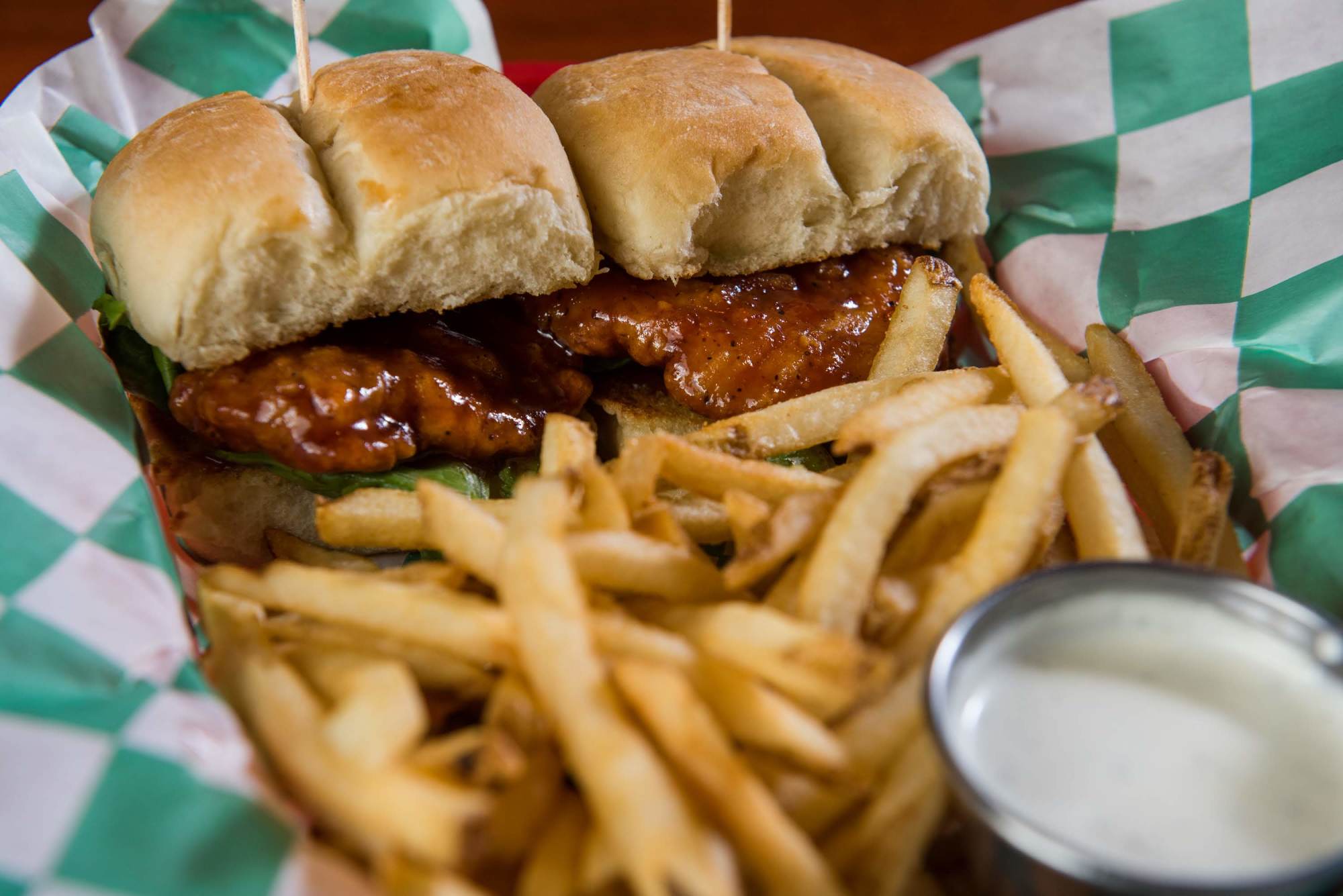 Order Buffalo Chicken Sliders Basket  food online from The Vine Tavern & Eatery store, Tempe on bringmethat.com