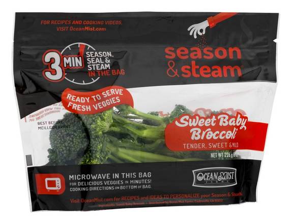 Order Ocean Mist Farms · Season & Steam Sweet Baby Broccoli (8 oz) food online from Albertsons store, Eugene on bringmethat.com