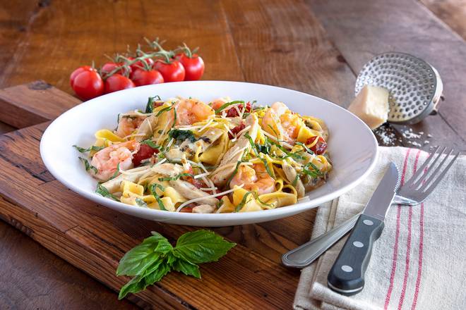 Order Chicken and Shrimp over Fresh Pappardelle food online from Uno Pizzeria & Grill store, Deptford on bringmethat.com