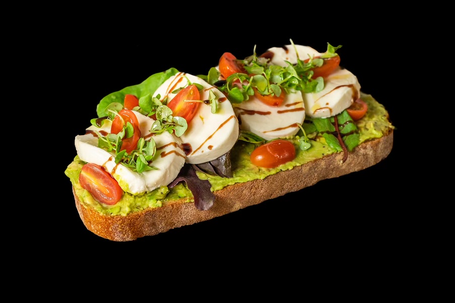 Order Drivin’ Me Caprese- Avocado Toast food online from Seven Seas Roasting store, San Diego on bringmethat.com