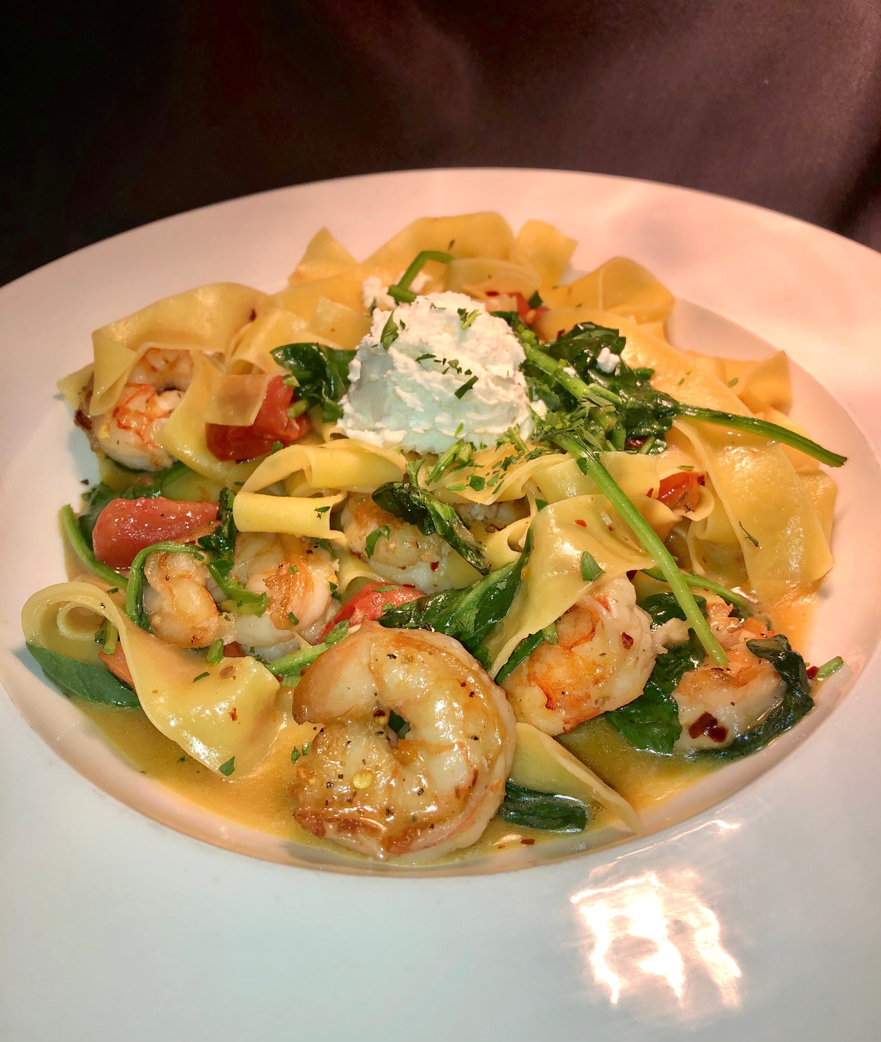 Order Shrimp Pappardelle - Pasta food online from Martini Italian Bistro store, Louisville on bringmethat.com