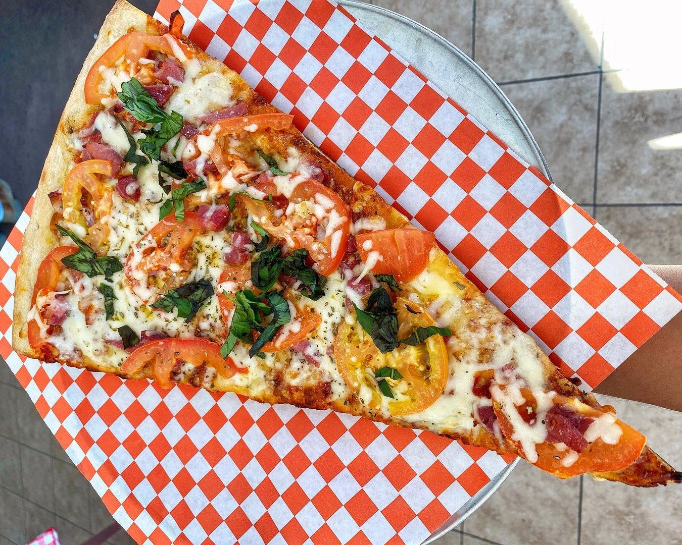 Order Italian Prosciutto Pizza Slice - Slice food online from Two Guys Pizzeria store, Houston on bringmethat.com