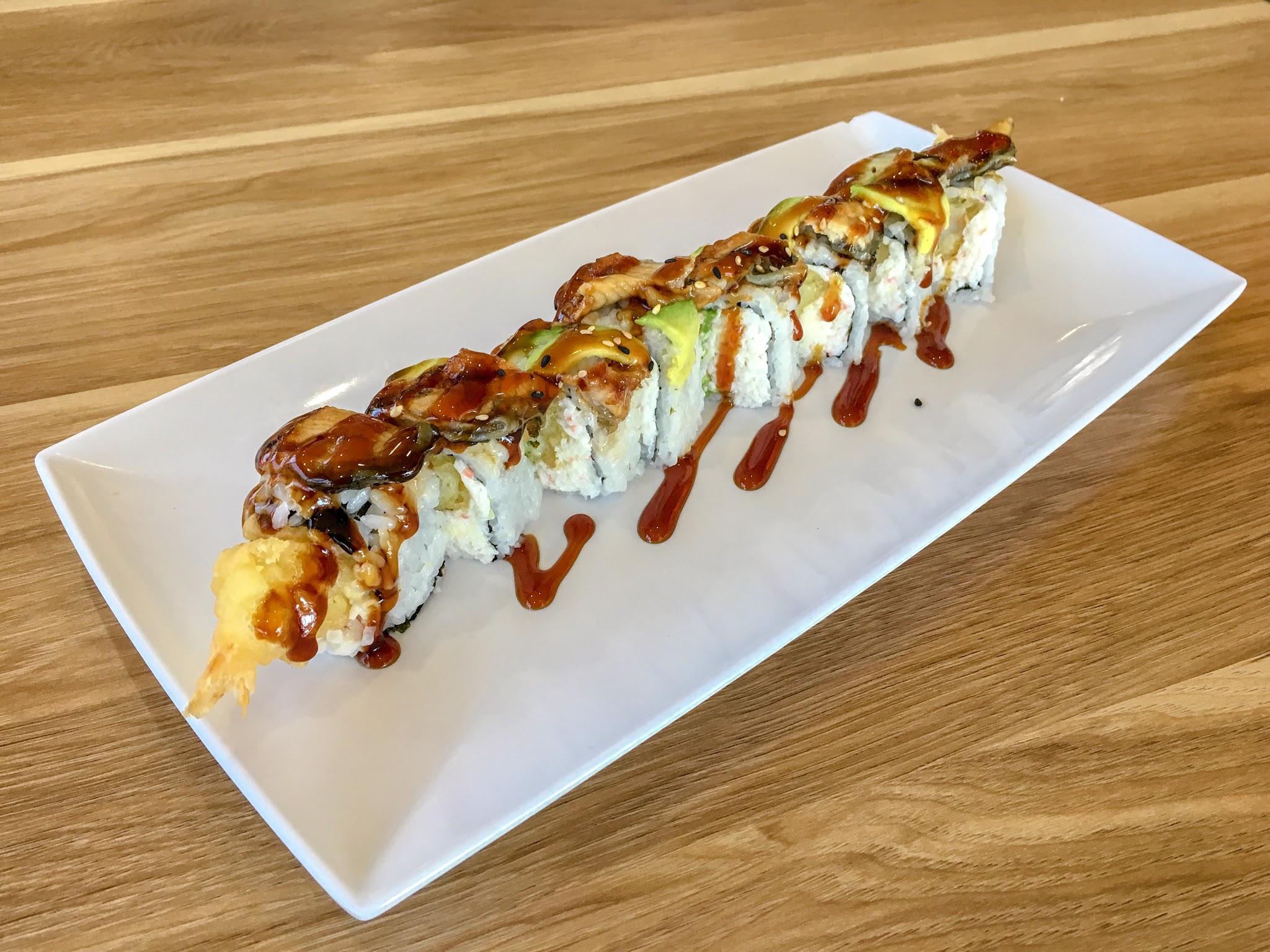 Order Dragon Roll food online from Rollstop Sushi store, San Pedro on bringmethat.com