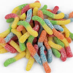 Order 8 oz. Gummi Worms food online from Black Eyed Susan Coffee-Candy-Cream & More store, Glyndon on bringmethat.com