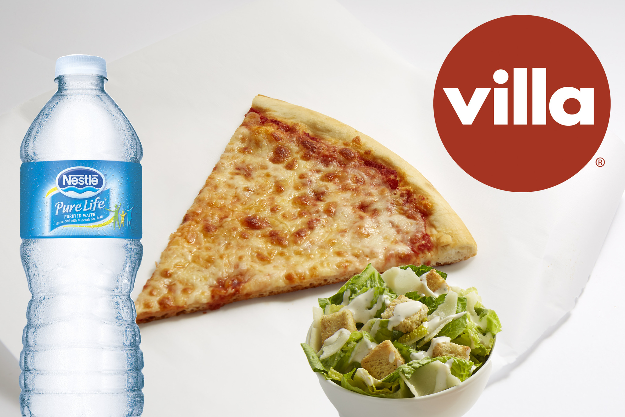 Order 1 Slice of Cheese, a Choice of Side Salad and a bottled beverage food online from Villa Italian Kitchen store, Leesburg on bringmethat.com