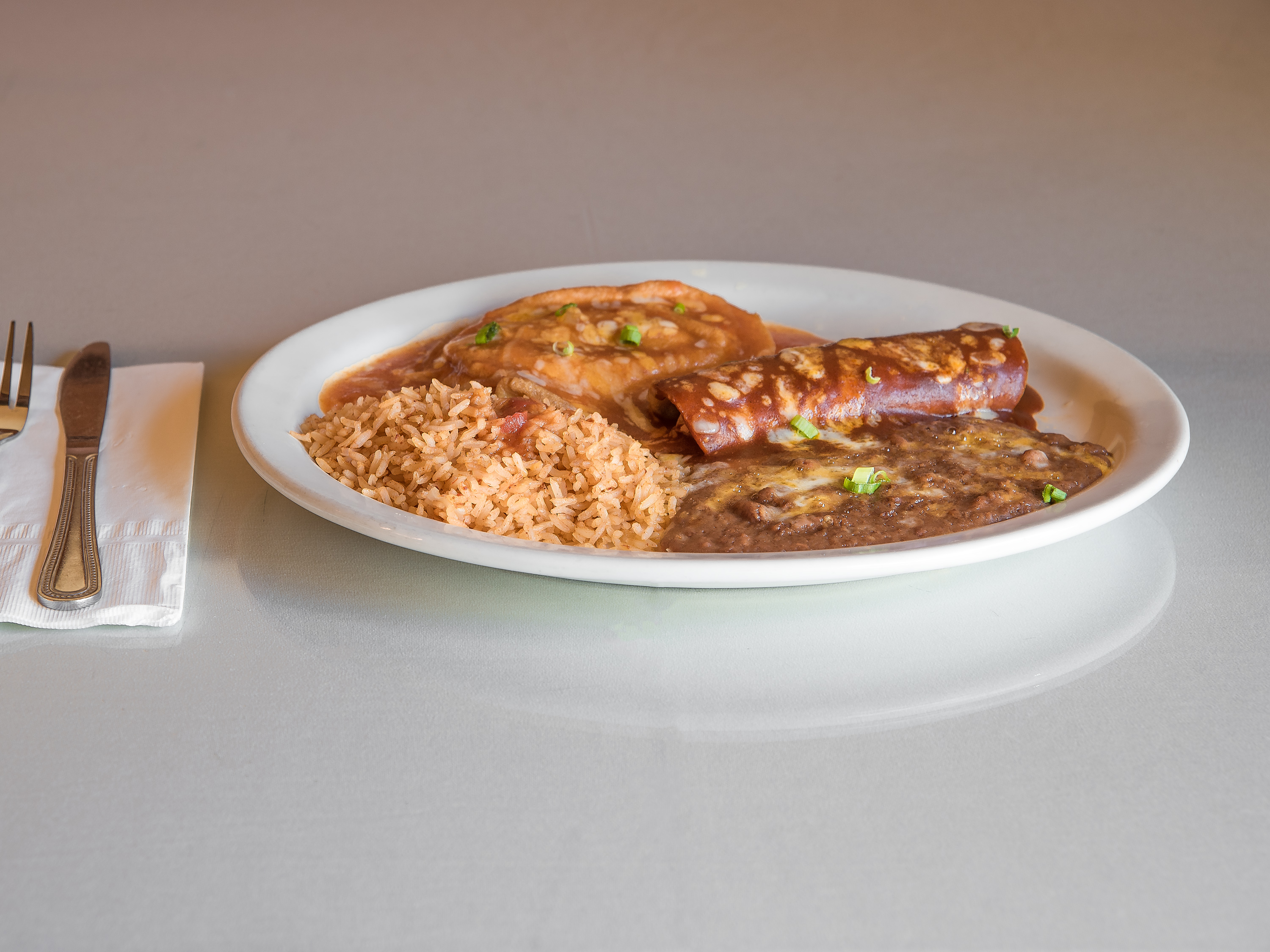 Order 5. Enchilada and Chile Relleno Combo food online from Pueblo Viejo Grill store, Indio on bringmethat.com