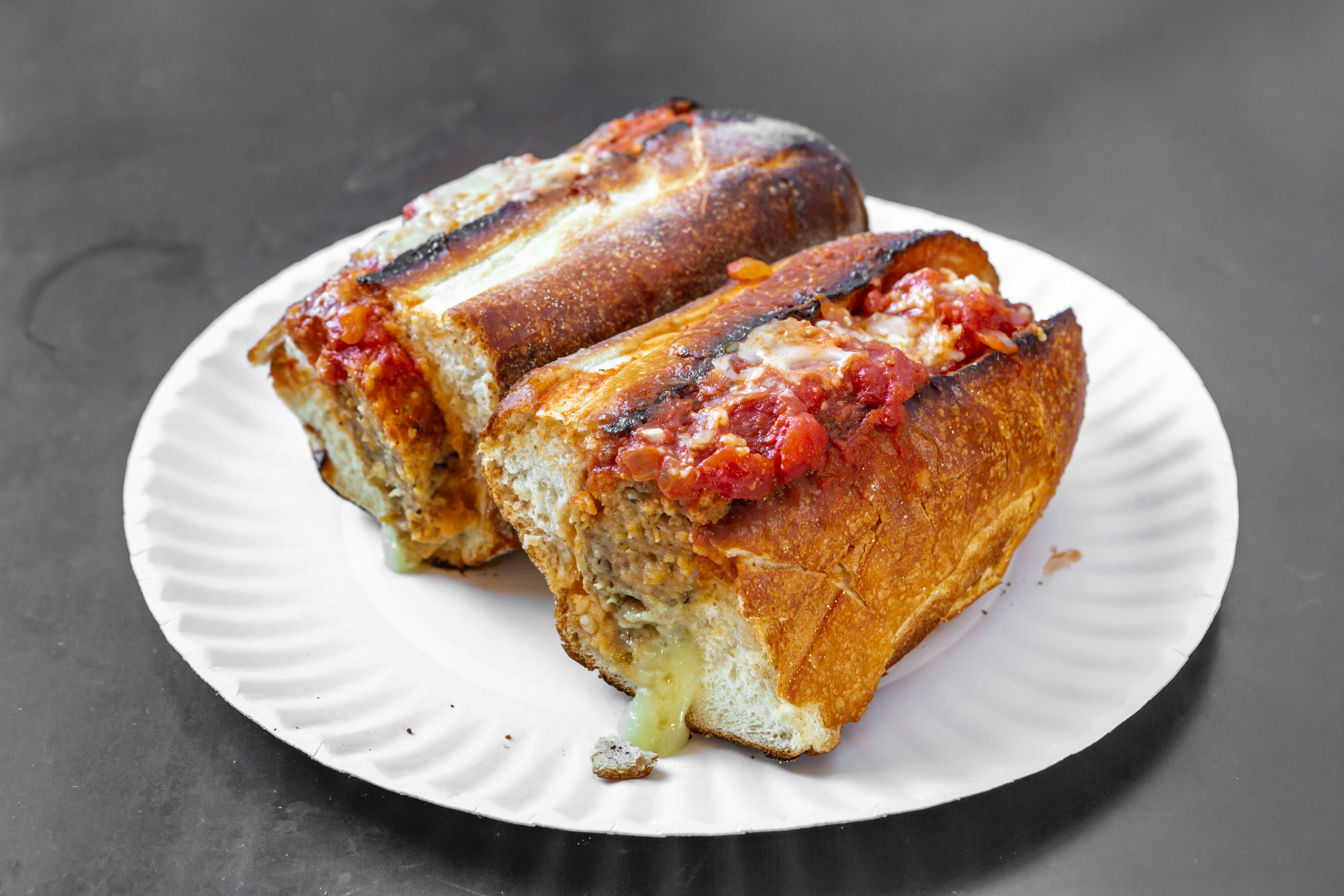 Order Meatball Parm Sub - Sub food online from Pizza By Rocco store, Natick on bringmethat.com