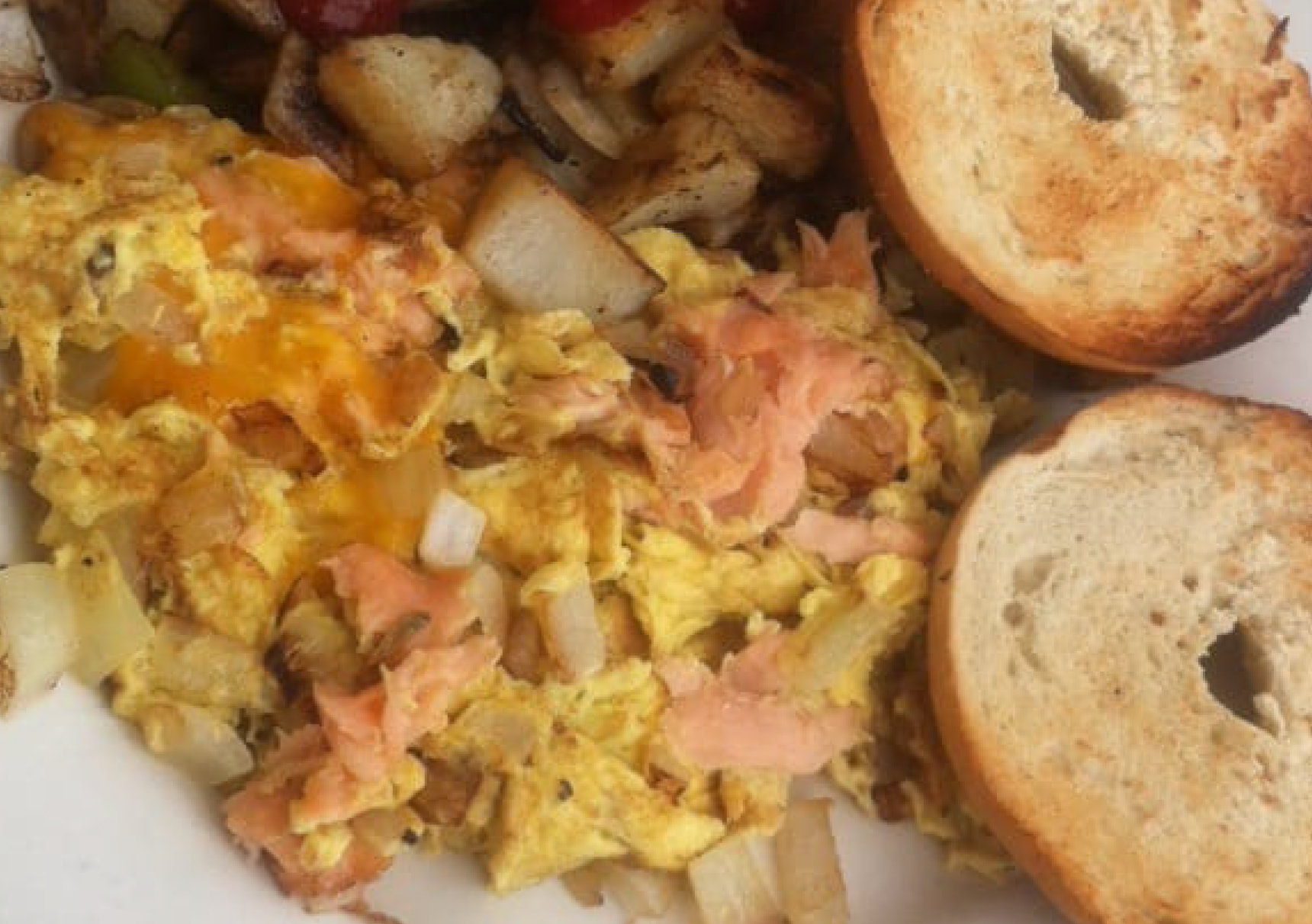 Order Smoked Salmon Scramble food online from Cafe 50 store, Los Angeles on bringmethat.com