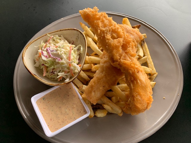 Order Fish and Chips food online from Down To Earth Cafe + Deli store, Cotati on bringmethat.com