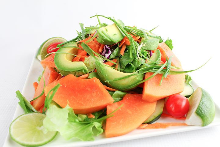 Order Papaya Avocado Salad food online from The Little India Restaurant store, Chicago on bringmethat.com