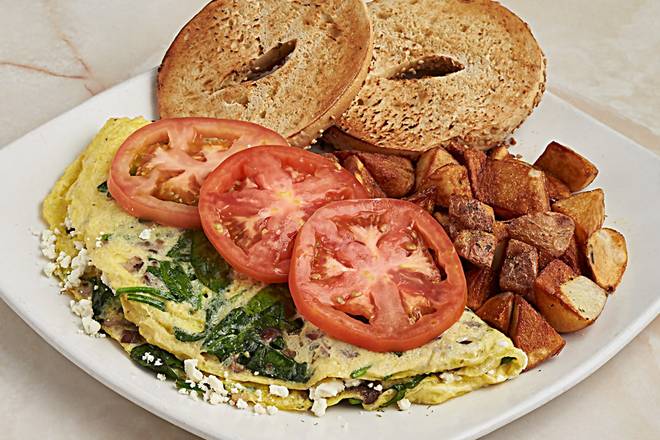 Order Baby Spinach, Feta & Cremini Mushroom Omelette food online from Silver Diner store, Rockville on bringmethat.com