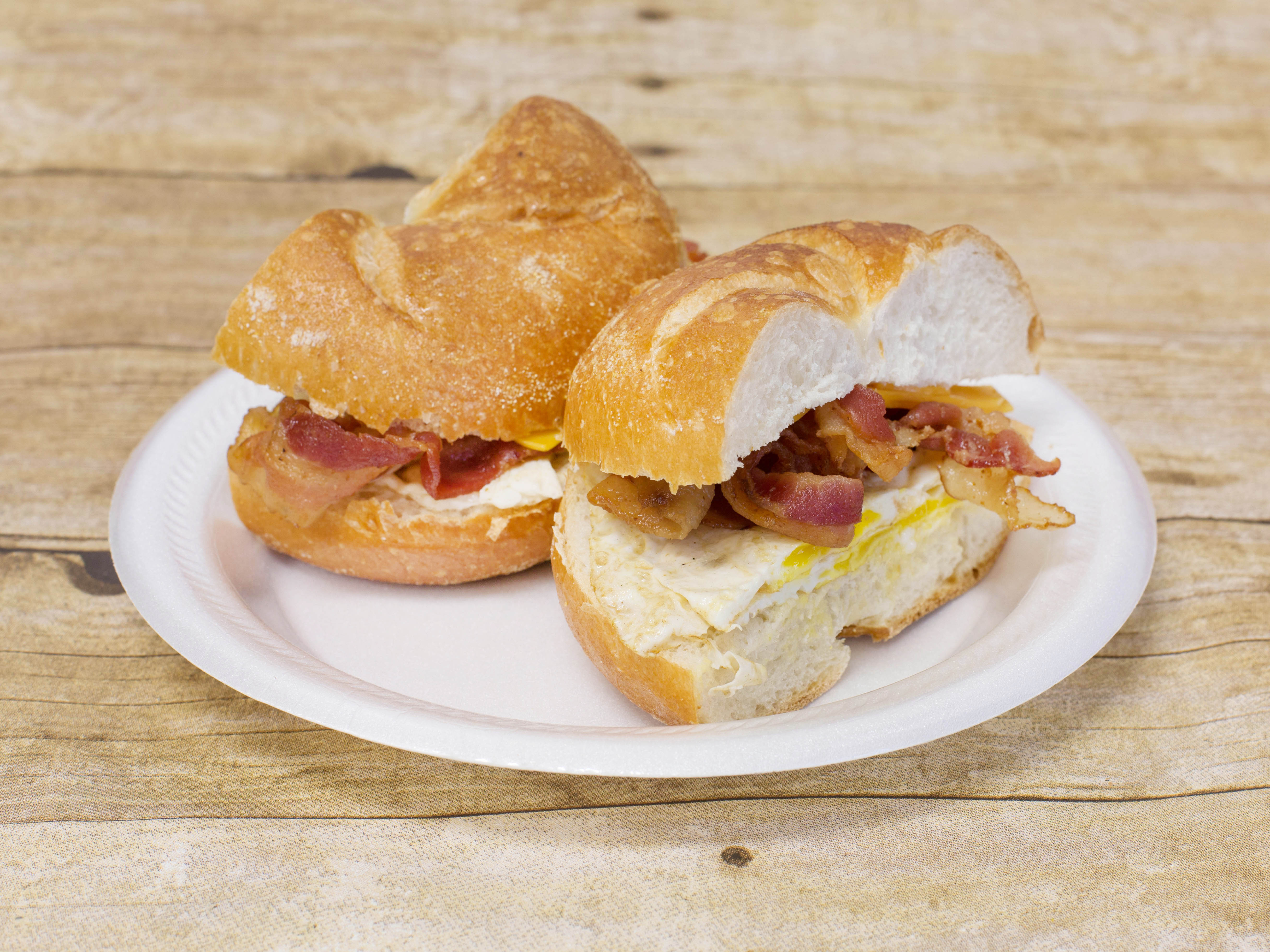 Order Bacon and Cheese Sandwich food online from Marco's Deli store, Metuchen on bringmethat.com