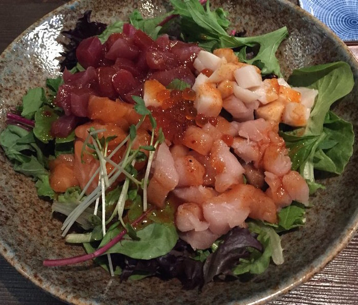 Order Chirashi Salad food online from Naked Fish Japanese Restaurant store, Chino Hills on bringmethat.com