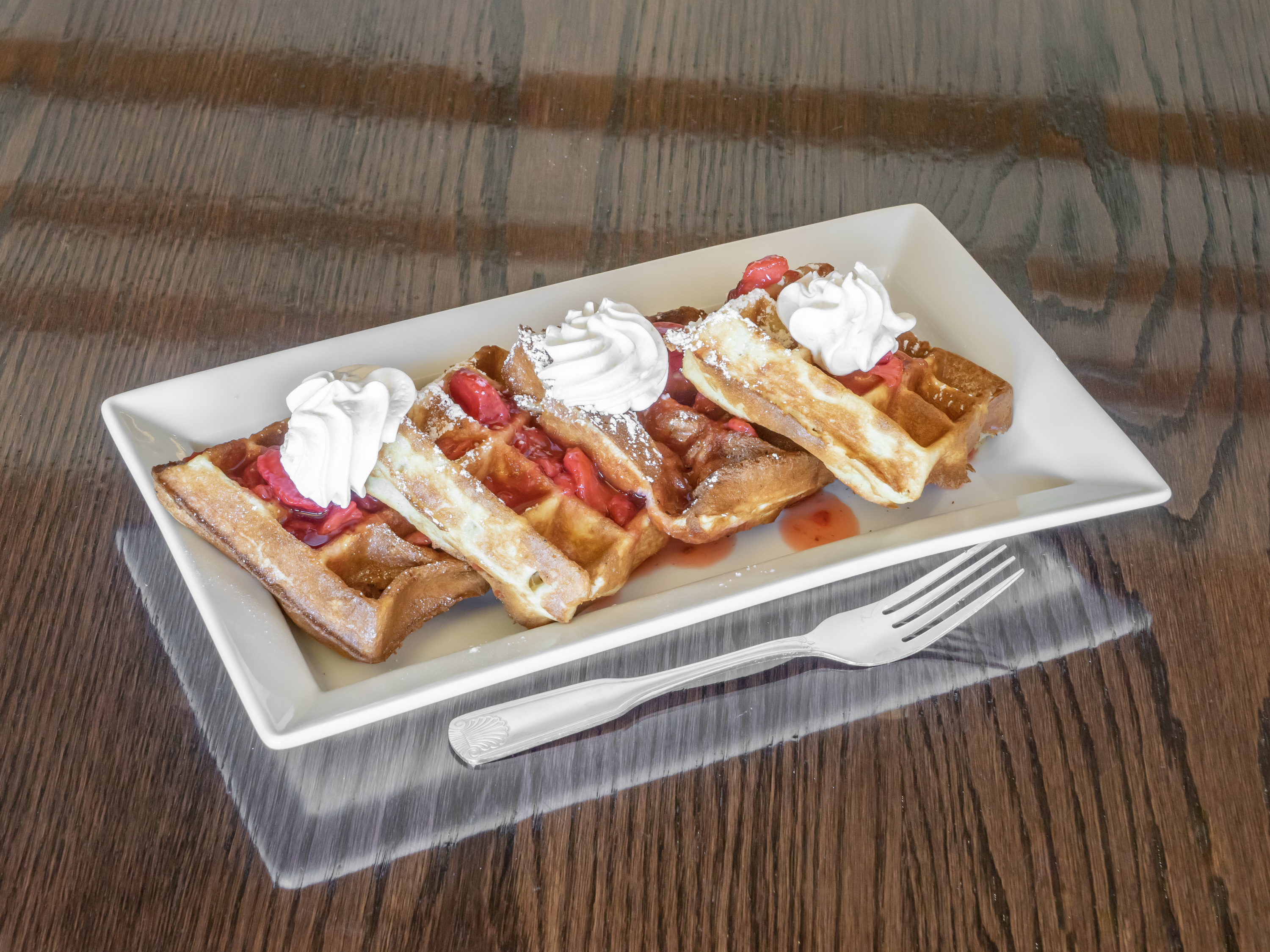 Order Strawberry Waffles food online from Ruby's Family Restaurant store, Shakopee on bringmethat.com