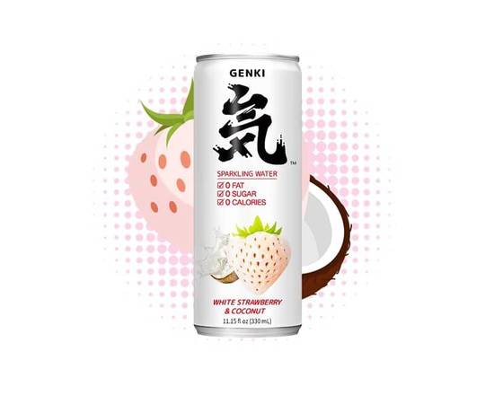 Order White Strawberry & Coconut Genki Sparking Water food online from TokyRoll Sushi & Poke store, Salem on bringmethat.com