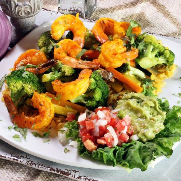 Order Shrimps and Vegetables food online from Cilantro's Mexican Grill store, Spring on bringmethat.com