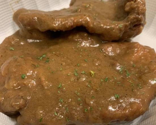 Order FRIED PORKCHOP (SMOTHERED) MEAT BY THE PIECE food online from Ms. Barbara Jean Soul Food Kitchen store, Norwalk on bringmethat.com