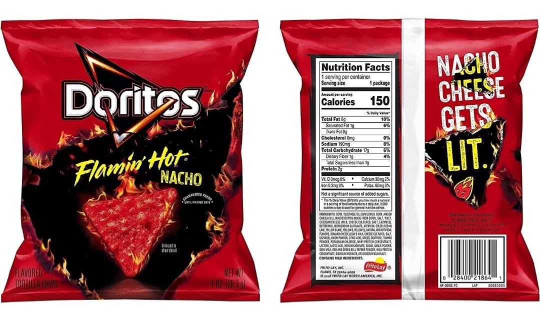 Order Dorito Flamin Hot nacho chips food online from Chaffle Cafe Catering Cart store, Norcross on bringmethat.com