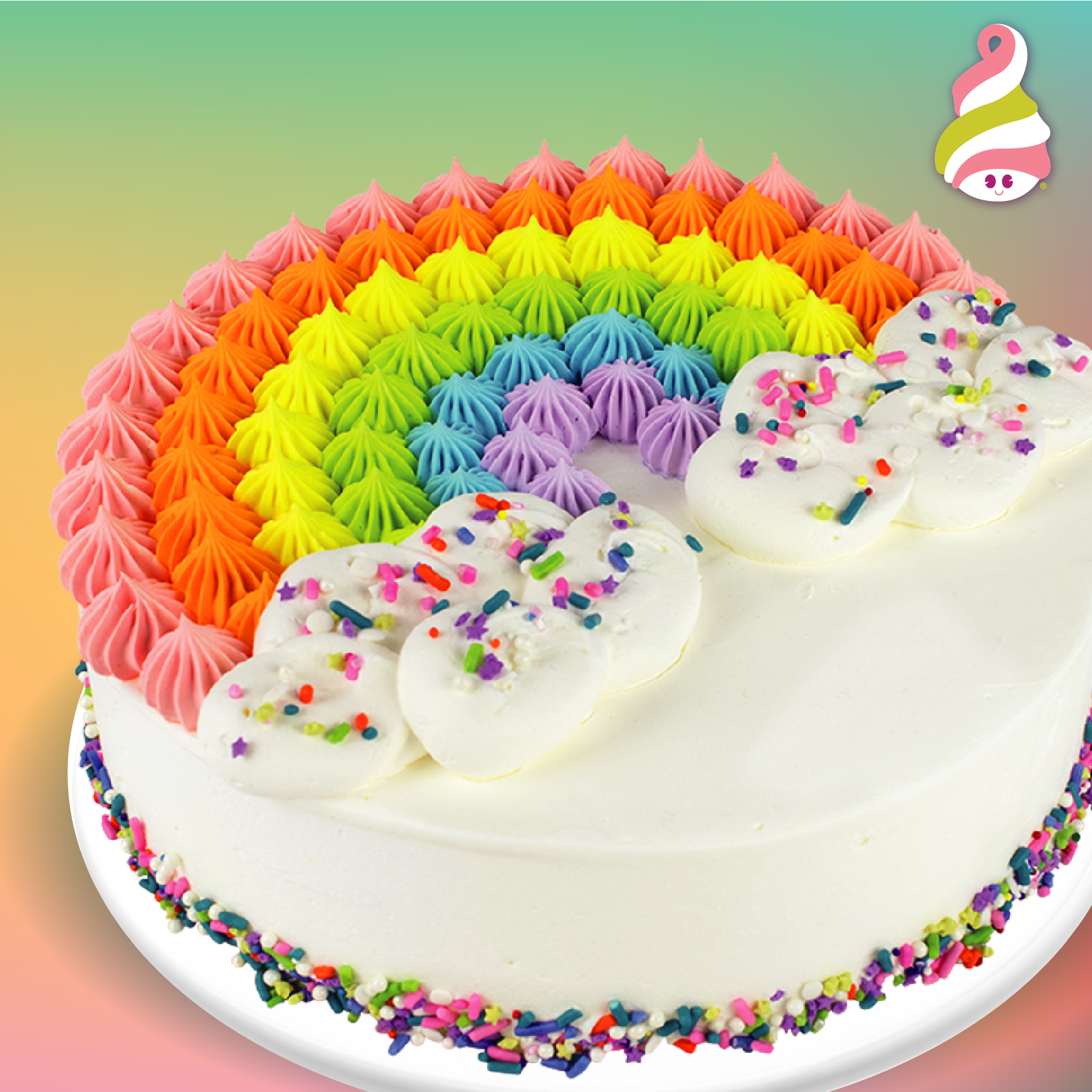 Order Rainbow Sprinkles Cake food online from Menchie Frozen Yogurt store, Lafayette on bringmethat.com