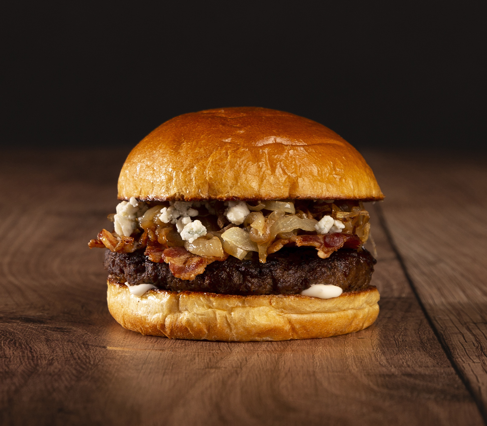 Order The Bacon Blue Cheese Burger food online from Ranch Burger Co. store, Long Beach on bringmethat.com
