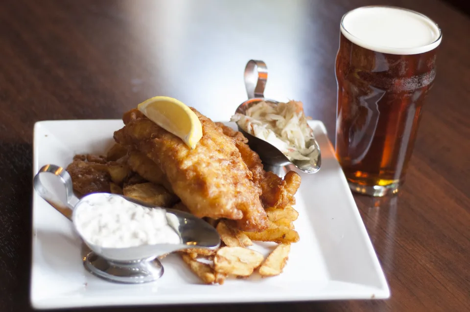 Order British Beer Fish and Chips food online from British Beer Company store, Barnstable on bringmethat.com