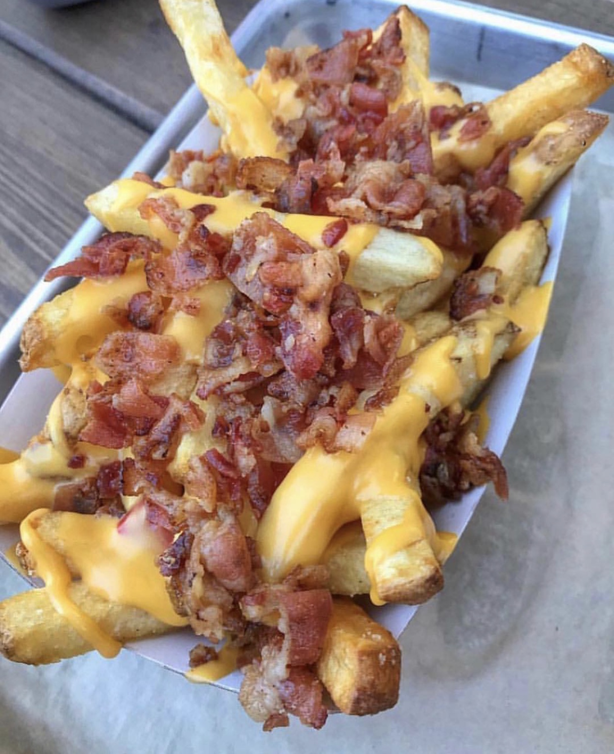 Order Bacon Queso Fries food online from Flippin' Good Burgers & Shakes store, Las Vegas on bringmethat.com