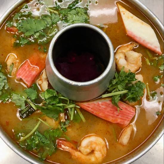 Order Seafood Tom Yum Soup food online from WA WA Restaurant store, Long Beach on bringmethat.com