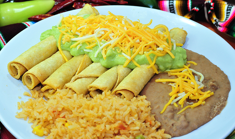 Order Rolled Tacos Plate (5 pcs) food online from Burger Mania store, Phoenix on bringmethat.com