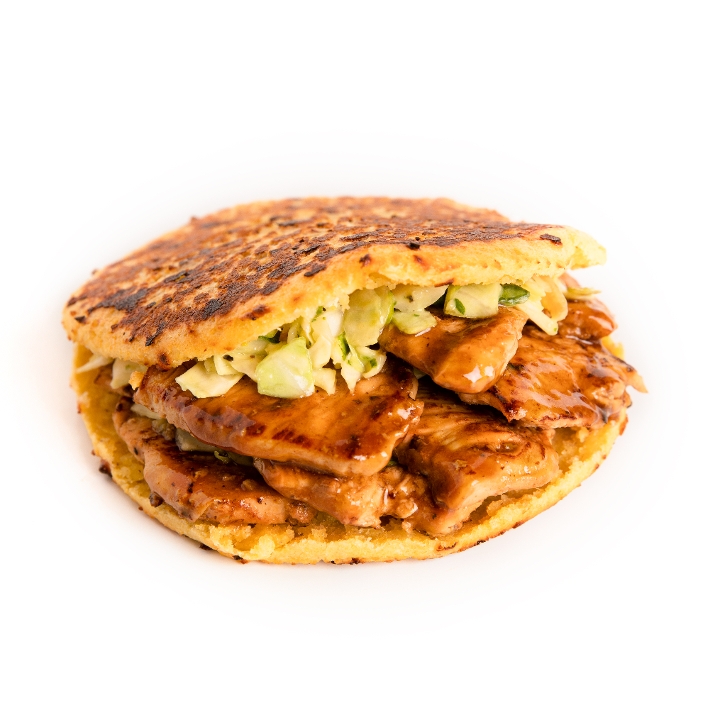 Order ~ 1 BBQ Chicken Arepa food online from Guasaca store, Raleigh on bringmethat.com