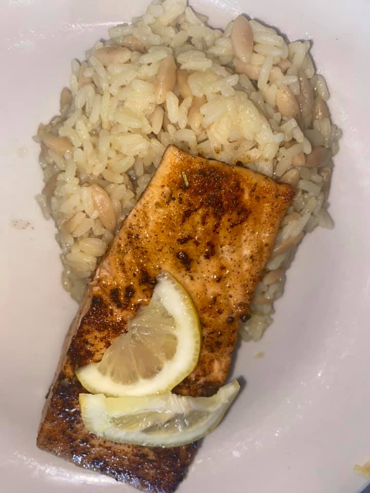 Order Grilled Seasoned Salmon food online from Americana Kitchen And Grille store, Jackson on bringmethat.com