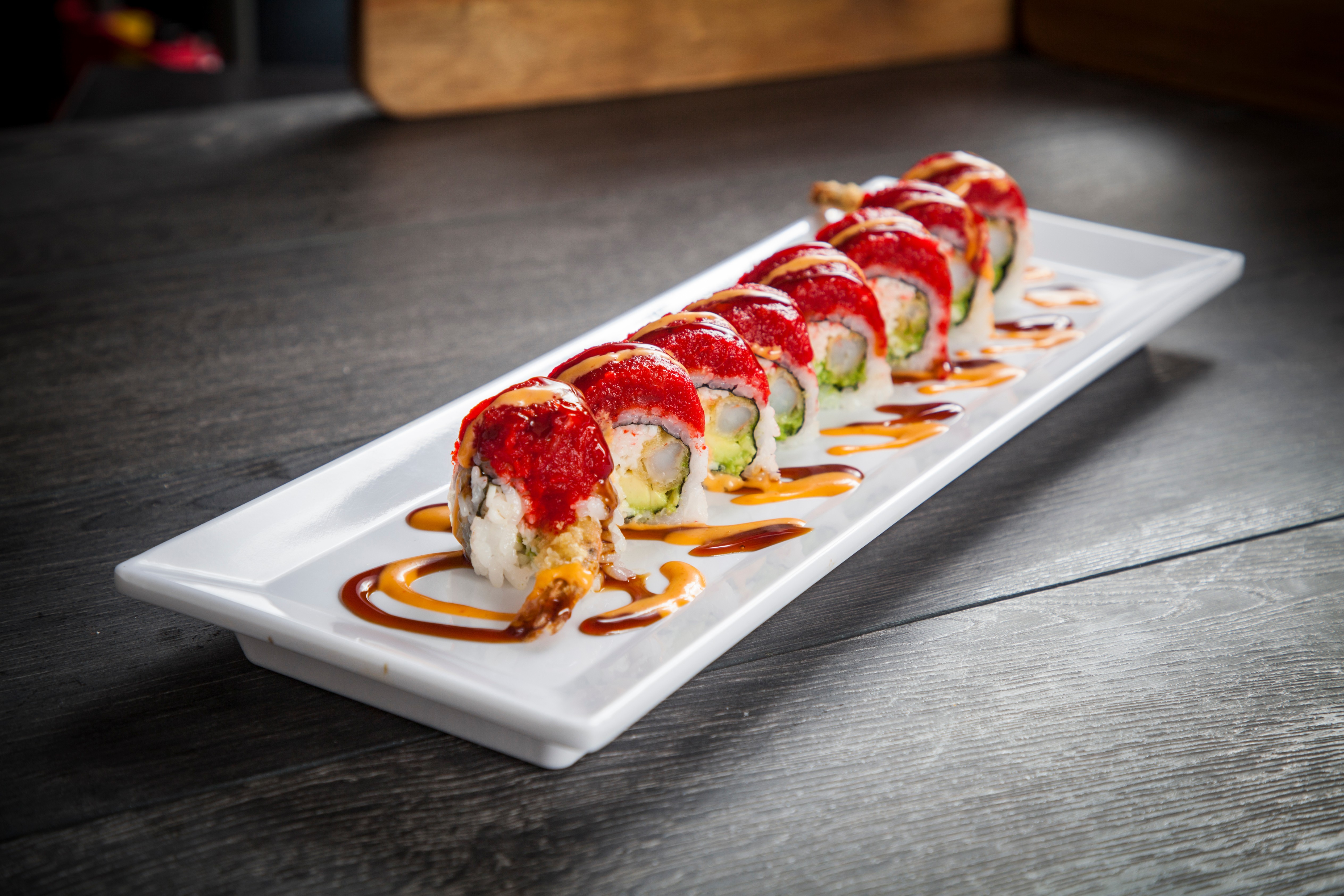 Order Hot Night Roll food online from Ozen Sushi store, Buena Park on bringmethat.com