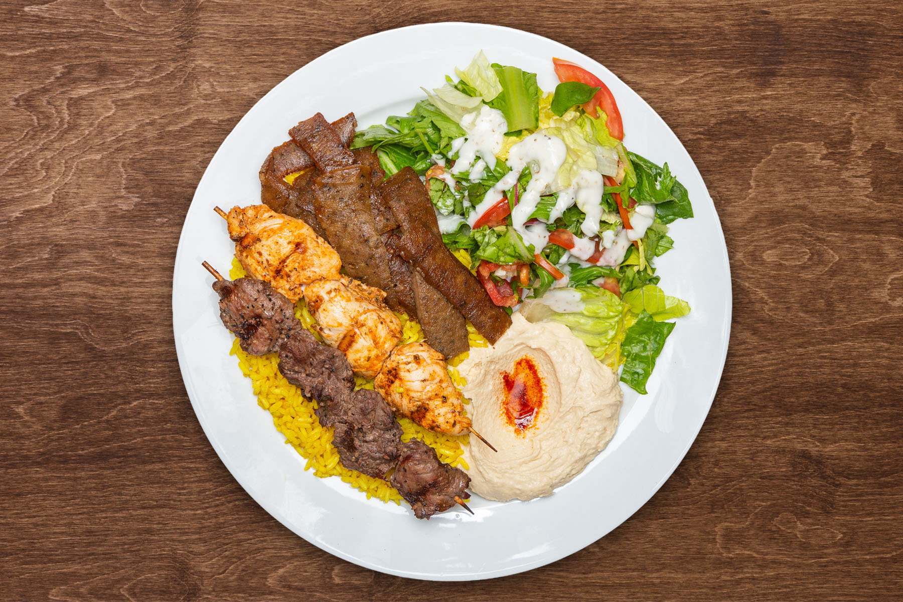 Order #10. Gyro Mix Plate food online from The Green Olive store, Santa Fe Springs on bringmethat.com