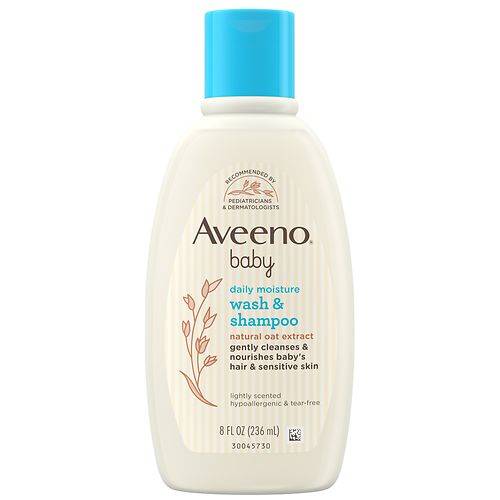 Order Aveeno Baby Daily Moisture Body Wash & Shampoo, Oat Extract - 8.0 fl oz food online from Walgreens store, Highlands Ranch on bringmethat.com