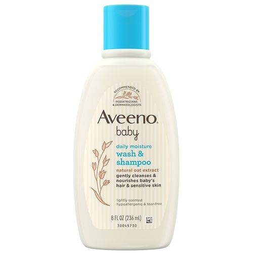 Order Aveeno Baby Daily Moisture Body Wash & Shampoo, Oat Extract - 8.0 fl oz food online from Walgreens store, FAIRBANKS on bringmethat.com