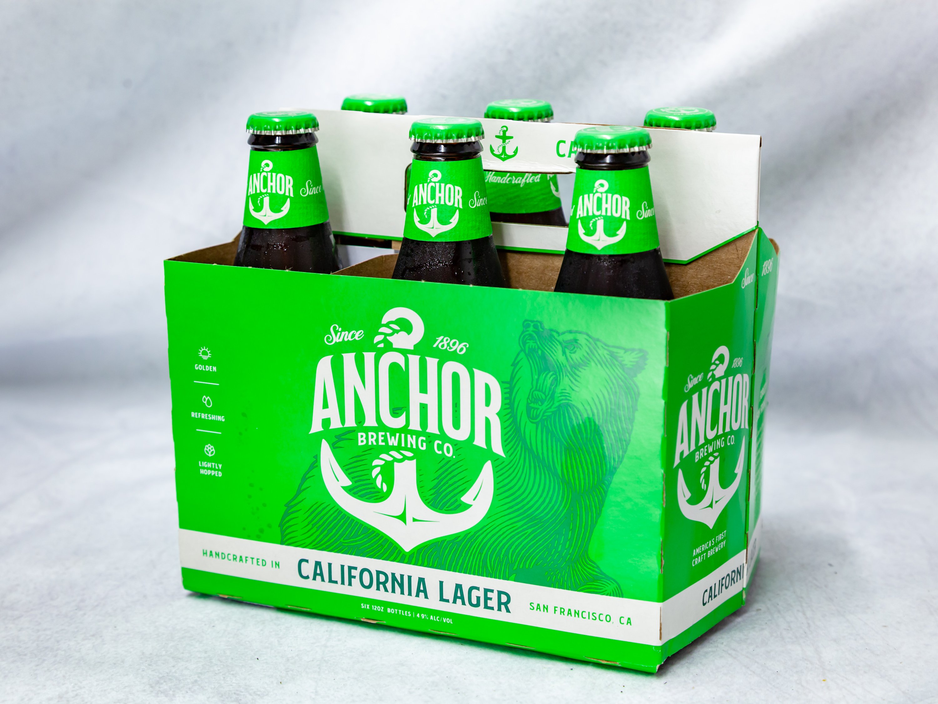 Order 6 Pack Bottle Anchor California Lager  food online from Gallaghers Drive-In Liquor store, Oakland on bringmethat.com
