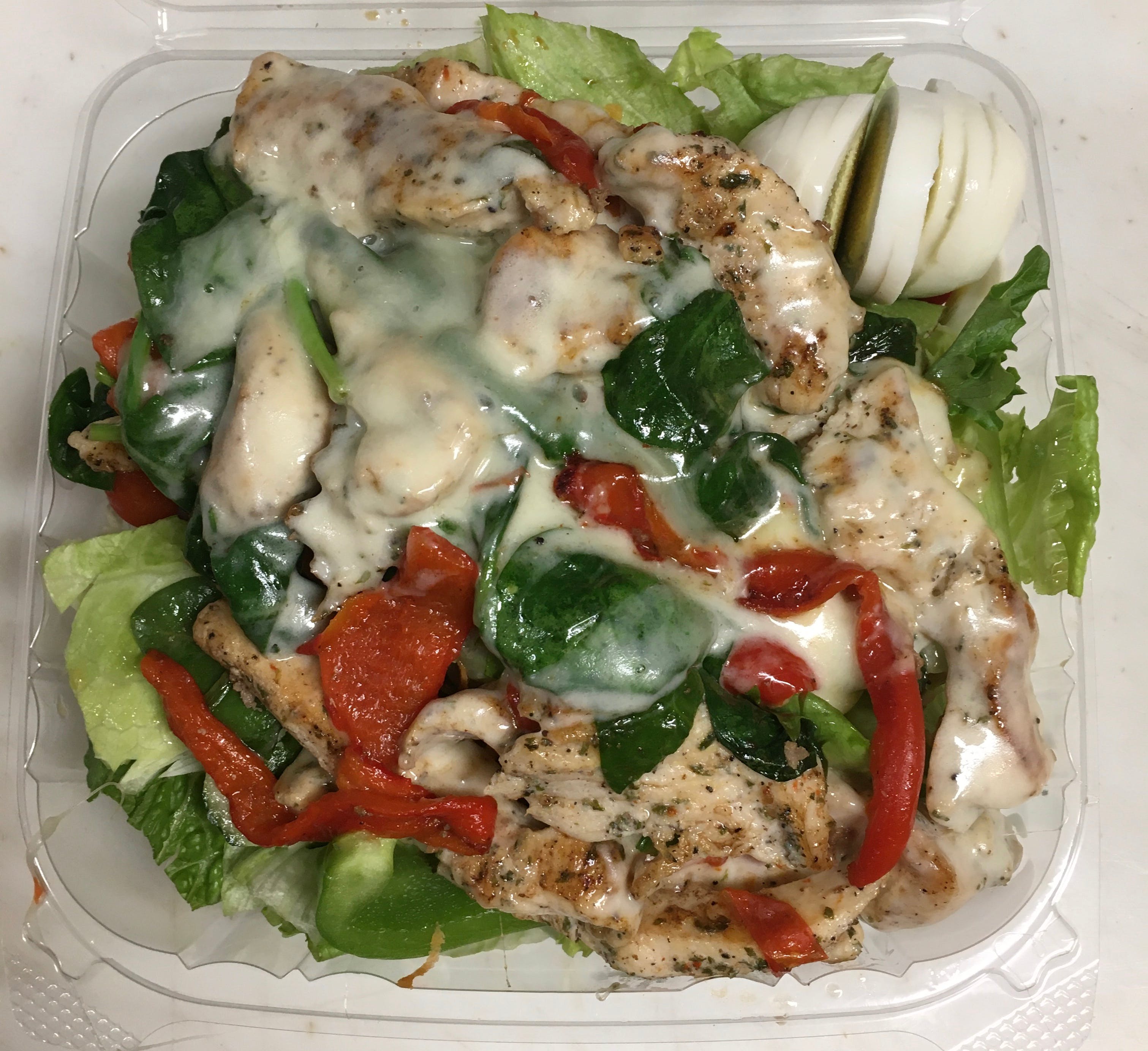 Order Chicken Roasted Peppers Salad - Large food online from Amici Vicinato store, Lafayette Hill on bringmethat.com