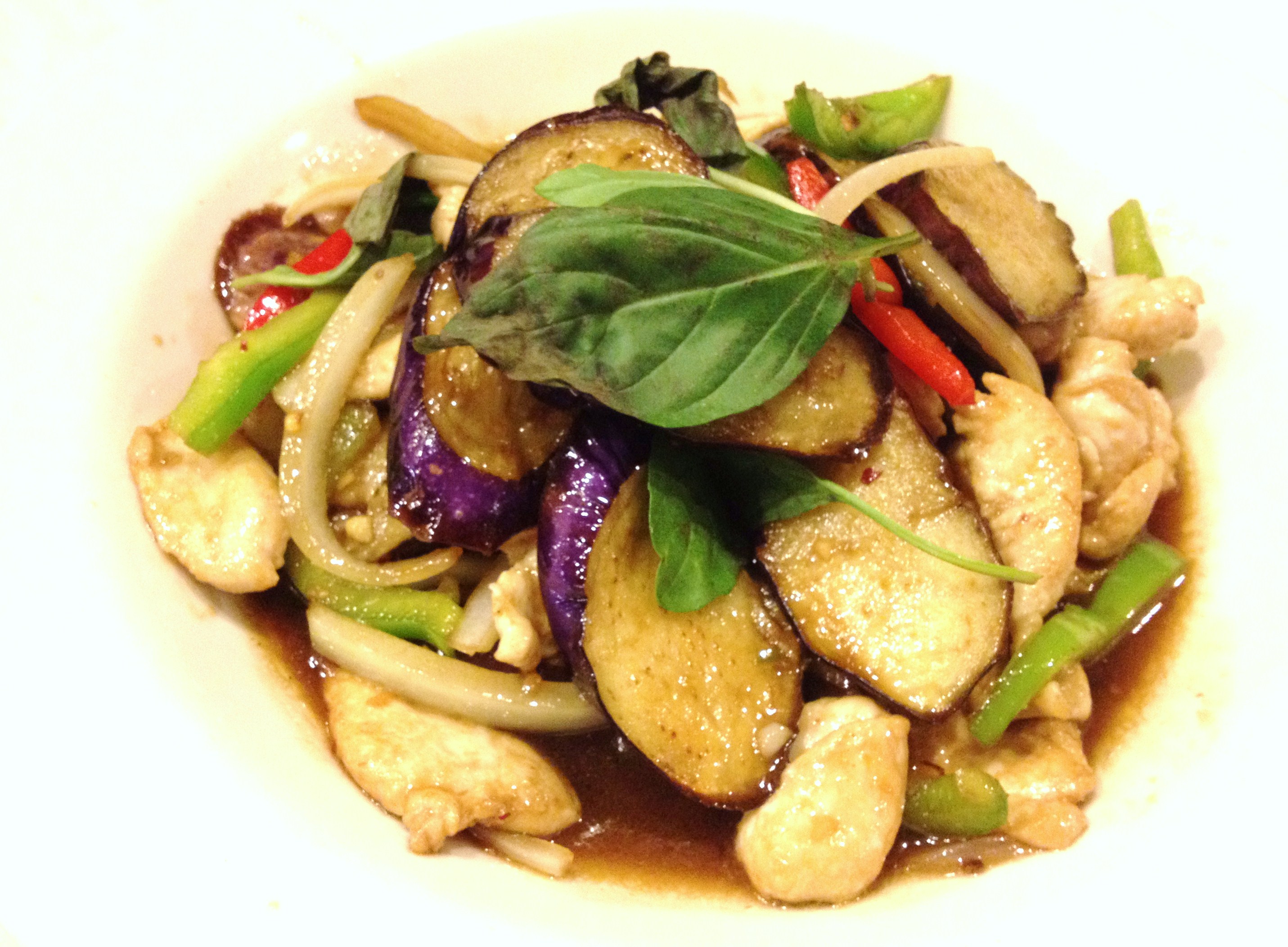 Order E6. Spicy Eggplant food online from S!!! Thai Food store, Temecula on bringmethat.com