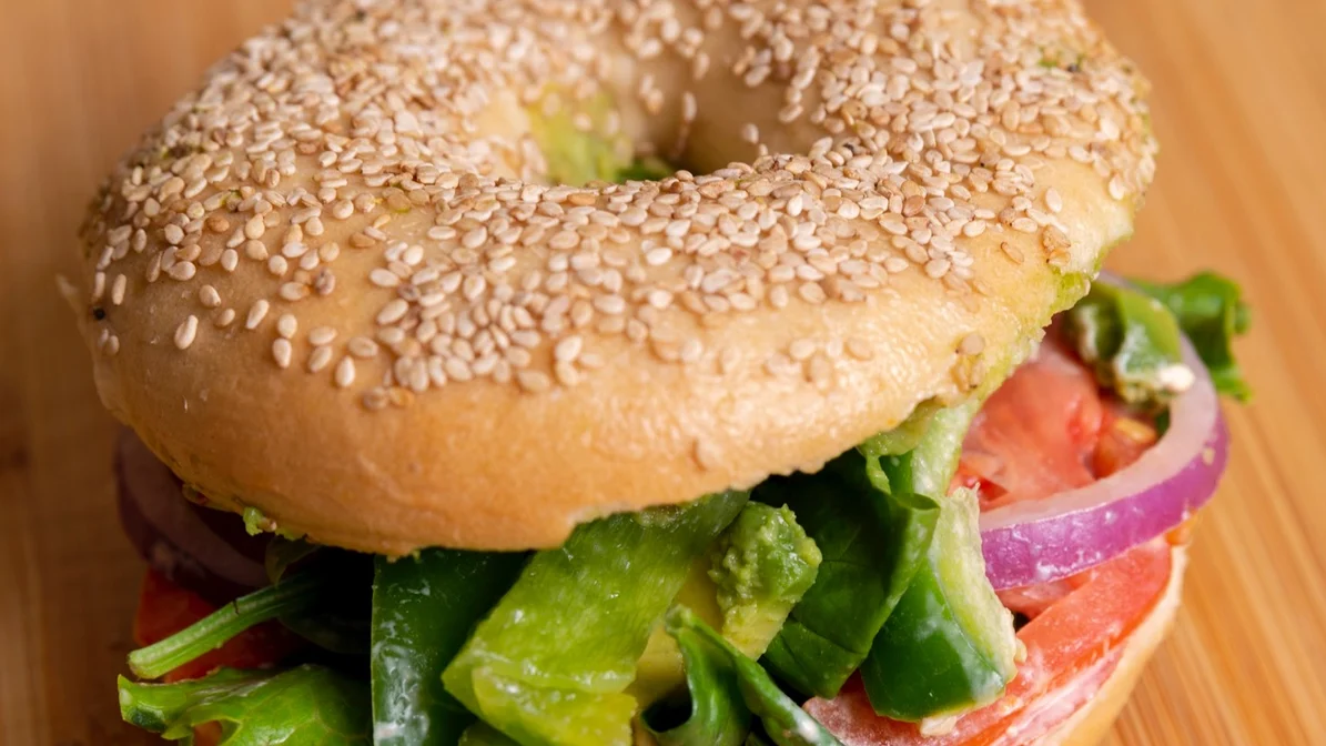 Order *NEW* Avocado Veg Out food online from Manhattan Bagel Company store, Phillipsburg on bringmethat.com