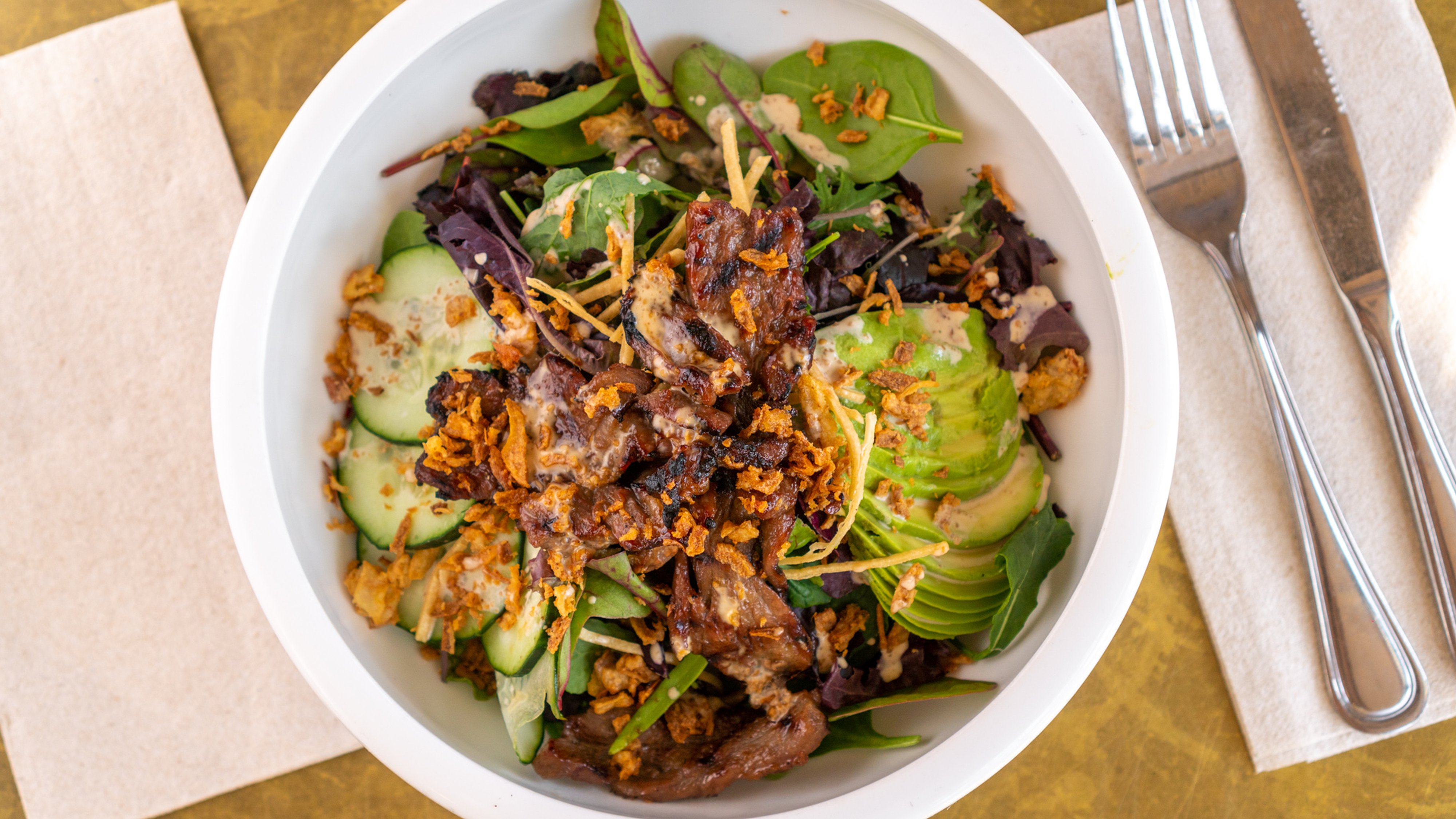 Order Galbi Salad Breakfast food online from Kitchen Story store, Oakland on bringmethat.com