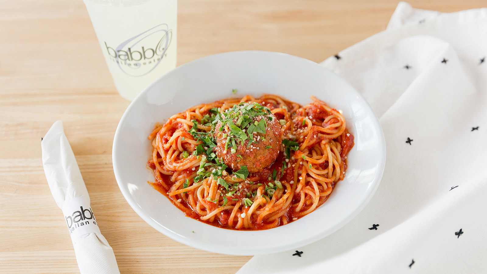 Order Kids Meatball and Spaghetti food online from Babbo Italian Eatery store, Phoenix on bringmethat.com