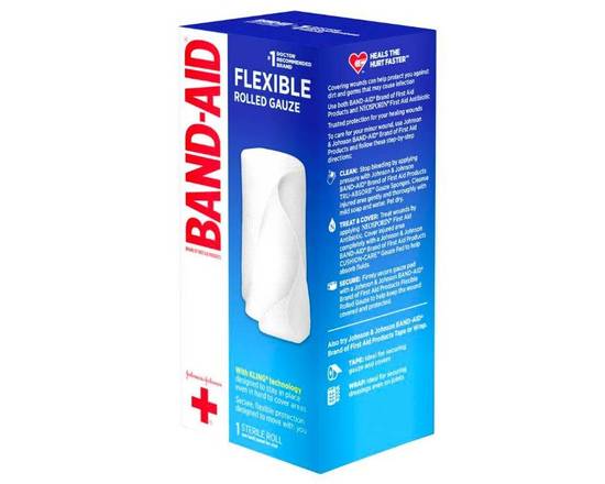 Order Band-Aid Rolled Gauze 1 ct food online from McLean Ave Pharmacy store, Yonkers on bringmethat.com