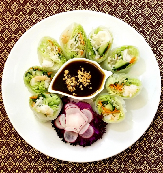 Order 10. Fresh Vegetarian Summer Rolls food online from Thai House Restaurant store, Danville on bringmethat.com
