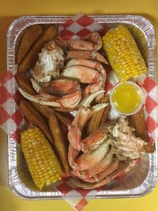 Order d# Dungeness Crab Meal ( Jumbo Dungeness Clusters W/ Corn Cobs Butter & Old Bay) food online from Chicken Delight of Rahway store, Rahway on bringmethat.com