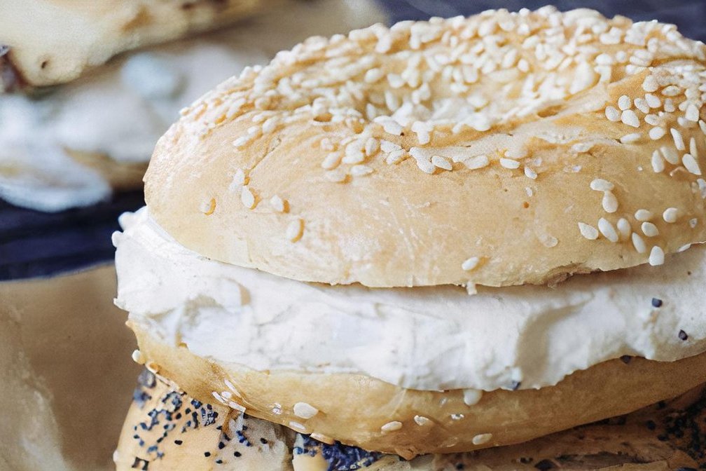Order Bagel with Cream CHeese food online from Stella Blue Bistro store, Huntington on bringmethat.com