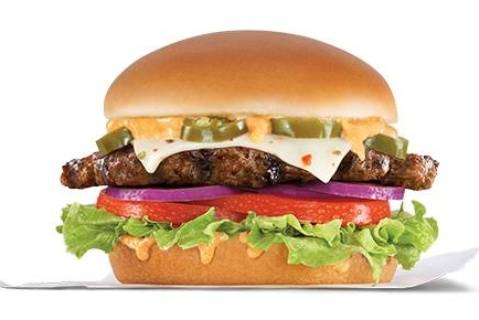 Order Jalapeno Thickburger (1/3 lb) food online from Carl's Jr. store, Oklahoma City on bringmethat.com