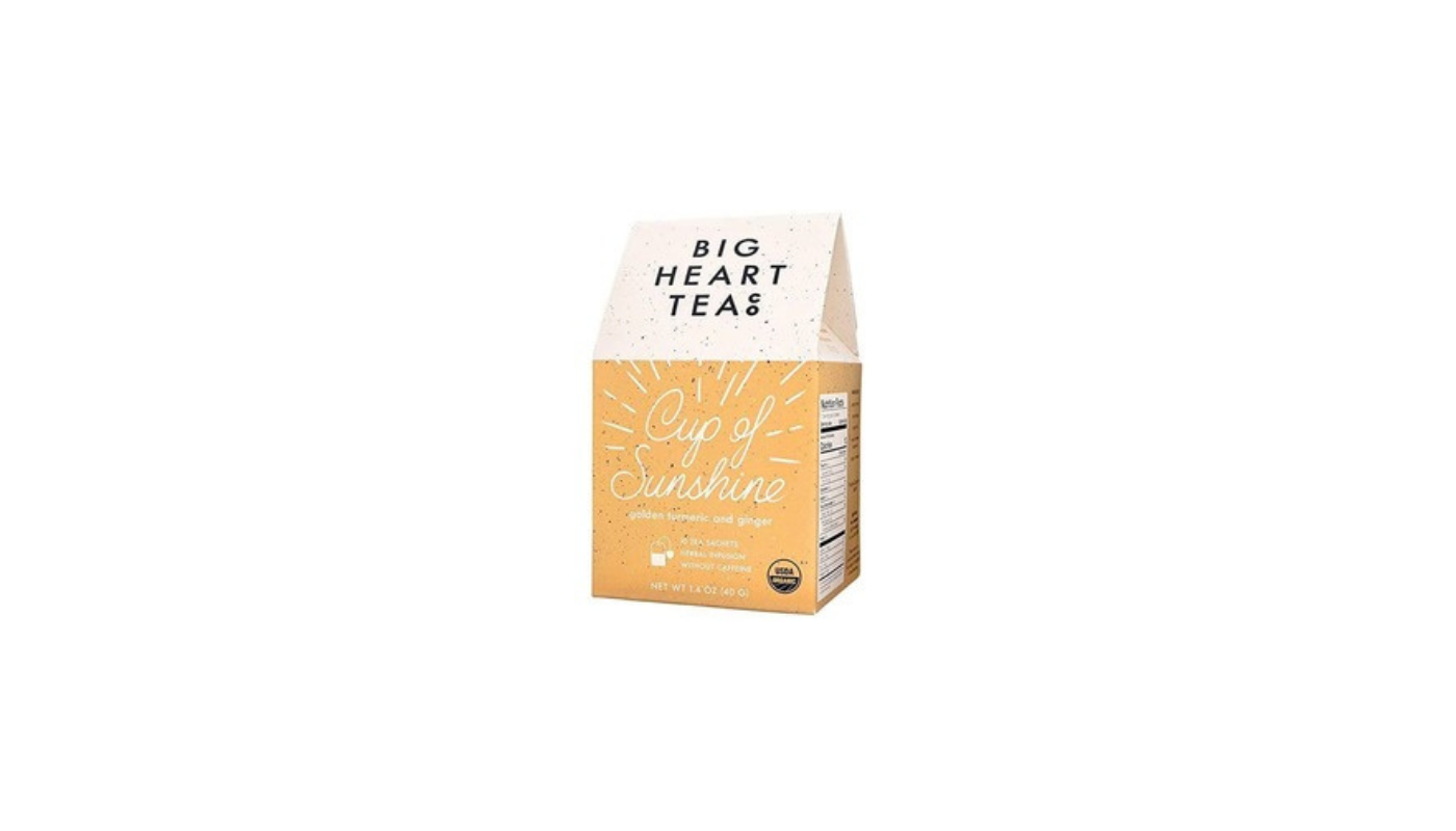 Order Big Heart Tea Co - Grocery - Cup of Sunshine Turmeric and Ginger - 10ct food online from Luv Mart store, Santa Cruz on bringmethat.com