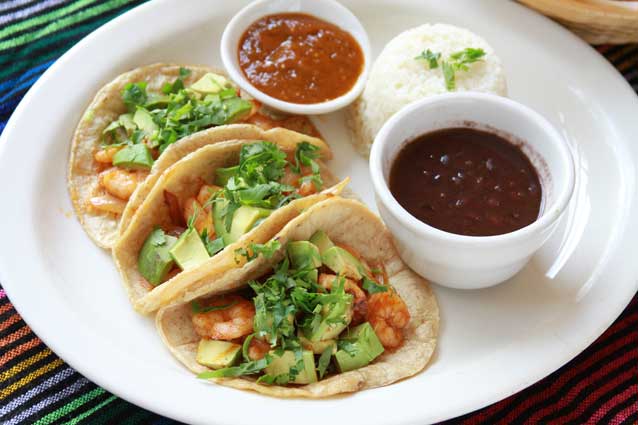 Order Shrimp Tacos food online from Cesars Killer Margaritas store, Chicago on bringmethat.com